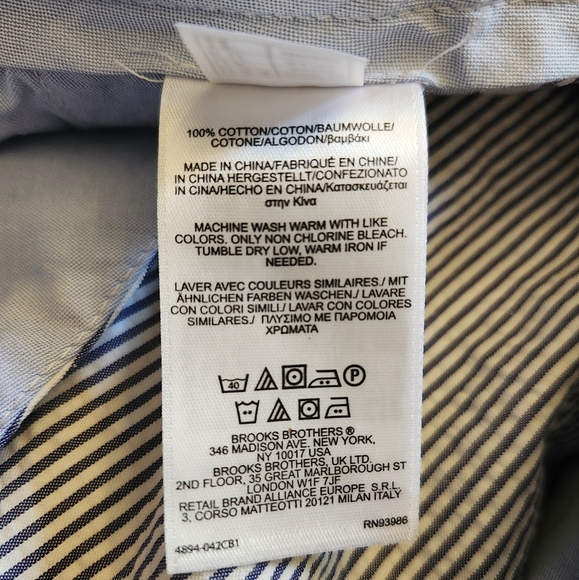 Brooks Brothers Men's Milano Cotton Seersucker Blue & White Pants Size 34x30 - Picture 5 of 8